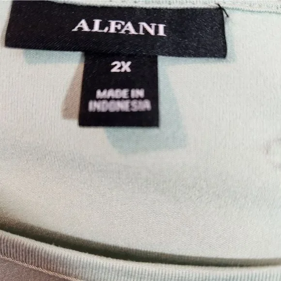 Alfani mint green crew neck dot pattern top tee 2X - Picture 6 of 7